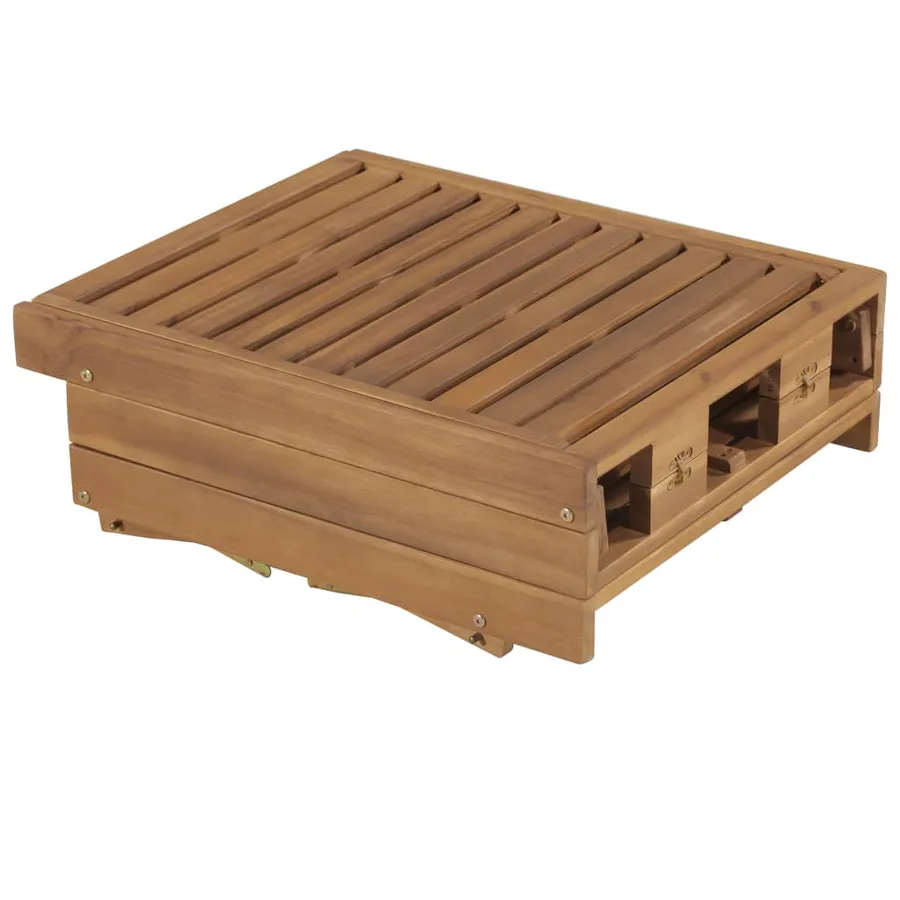Chaise longue pliable Bois d'acacia solide - 6