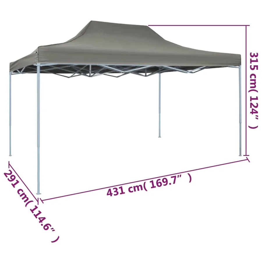 Tente pliable escamotable 3 x 4,5 m Anthracite - 11