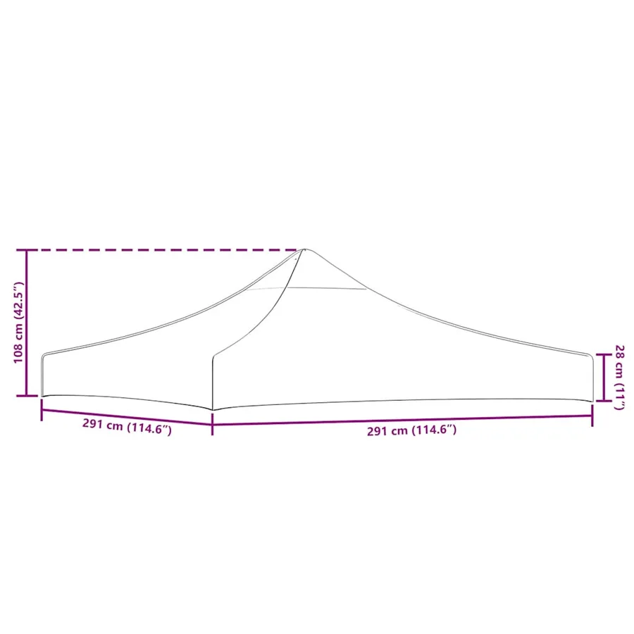 Toit de tente de réception 3 x 3 m Crème - 4