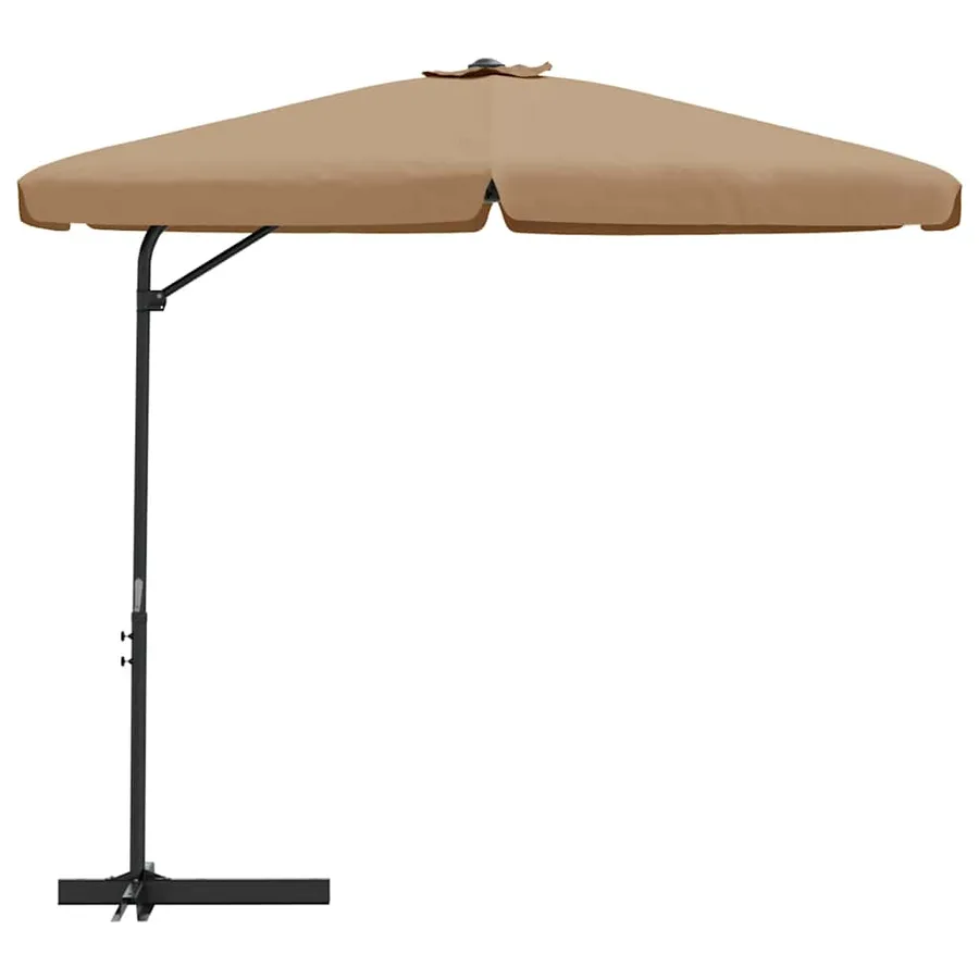 Parasol de jardin avec mât en acier 300 cm Taupe - 3
