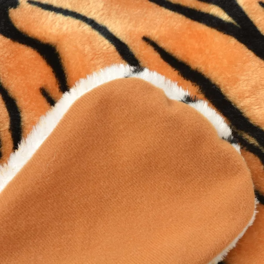Tapis en peluche en forme de tigre 144 cm Marron - 3