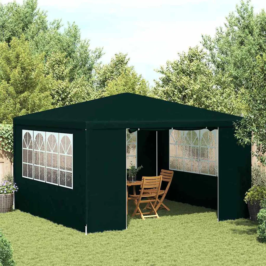 Tente de réception et parois latérales 4x4 m Vert 90 g/m²
