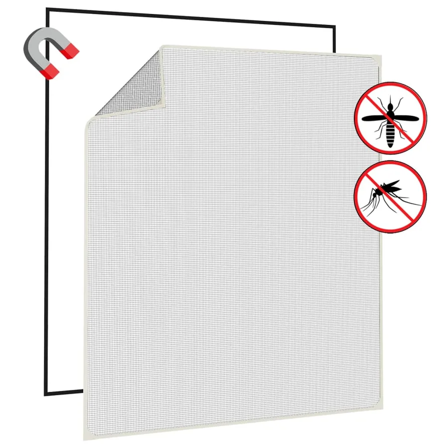 Moustiquaire magnétique pour fenêtres blanc 130x150 cm - 4