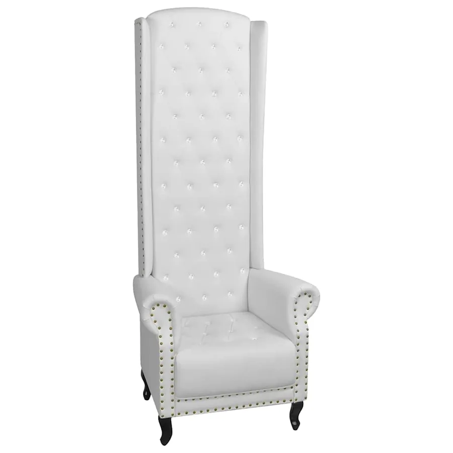Chaise à dossier haut blanc similicuir