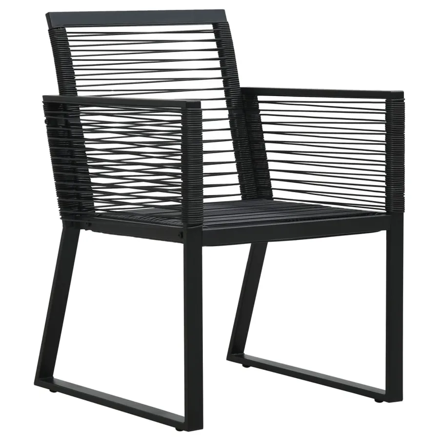 Ensemble à manger de jardin 5 pcs Noir Rotin PVC - 5