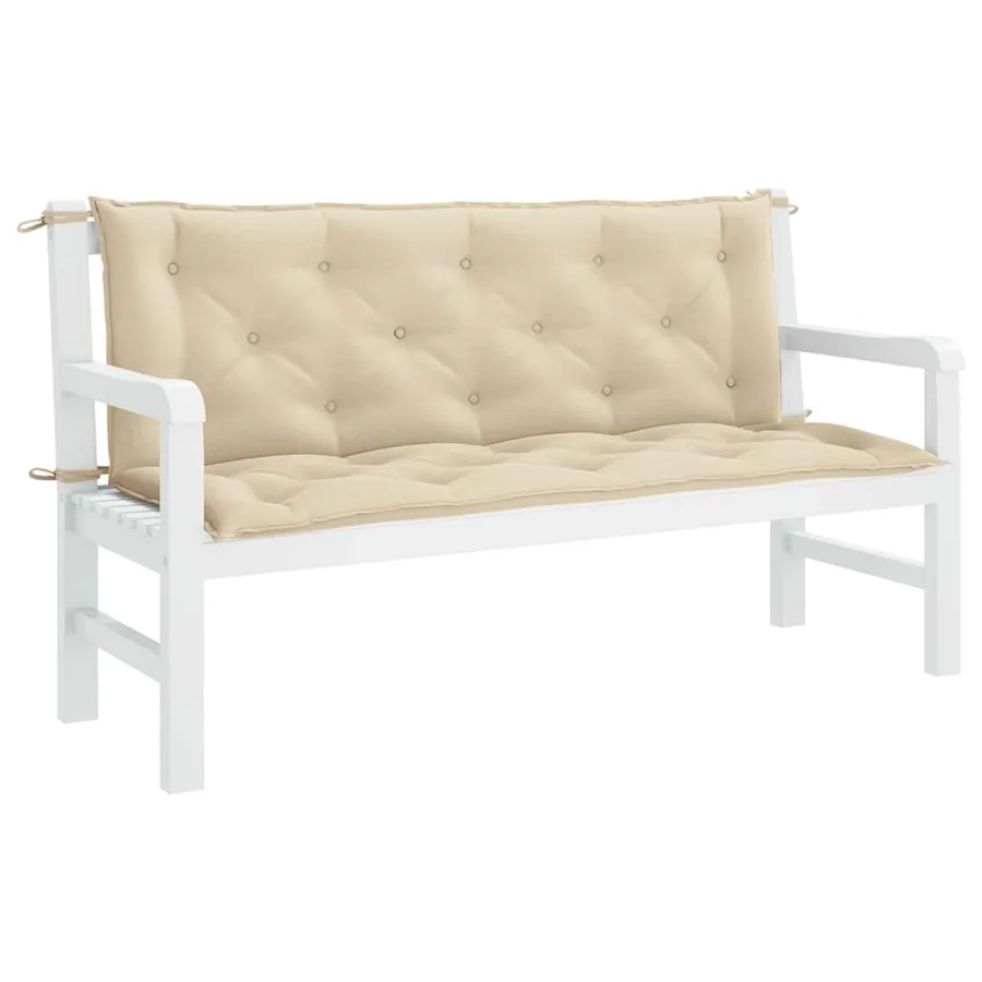 Coussin de banc de jardin beige 150x(50+50)x7 cm tissu oxford - 4