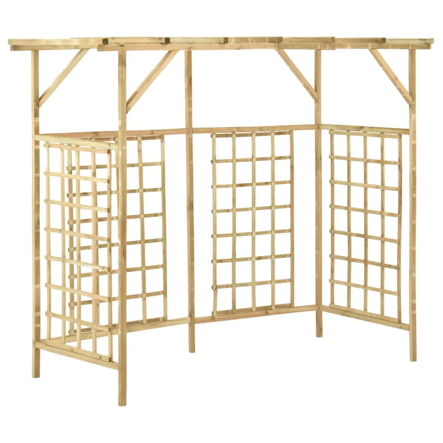 Pergola de jardin pour poubelles triples Bois de pin imprégné - 2