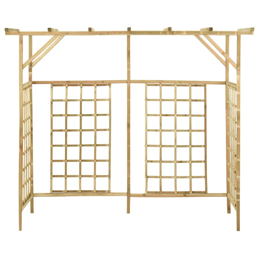Pergola de jardin pour poubelles triples Bois de pin imprégné - 3