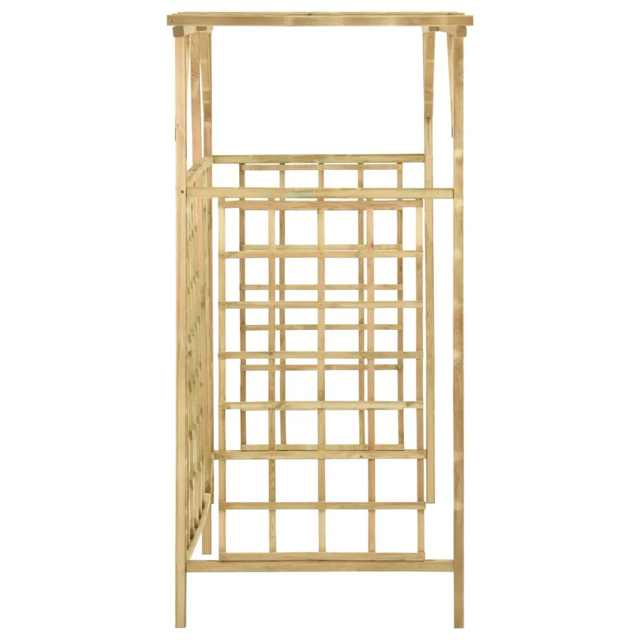 Pergola de jardin pour poubelles triples Bois de pin imprégné - 4