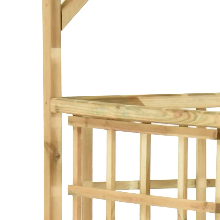 Pergola de jardin pour poubelles triples Bois de pin imprégné - 6