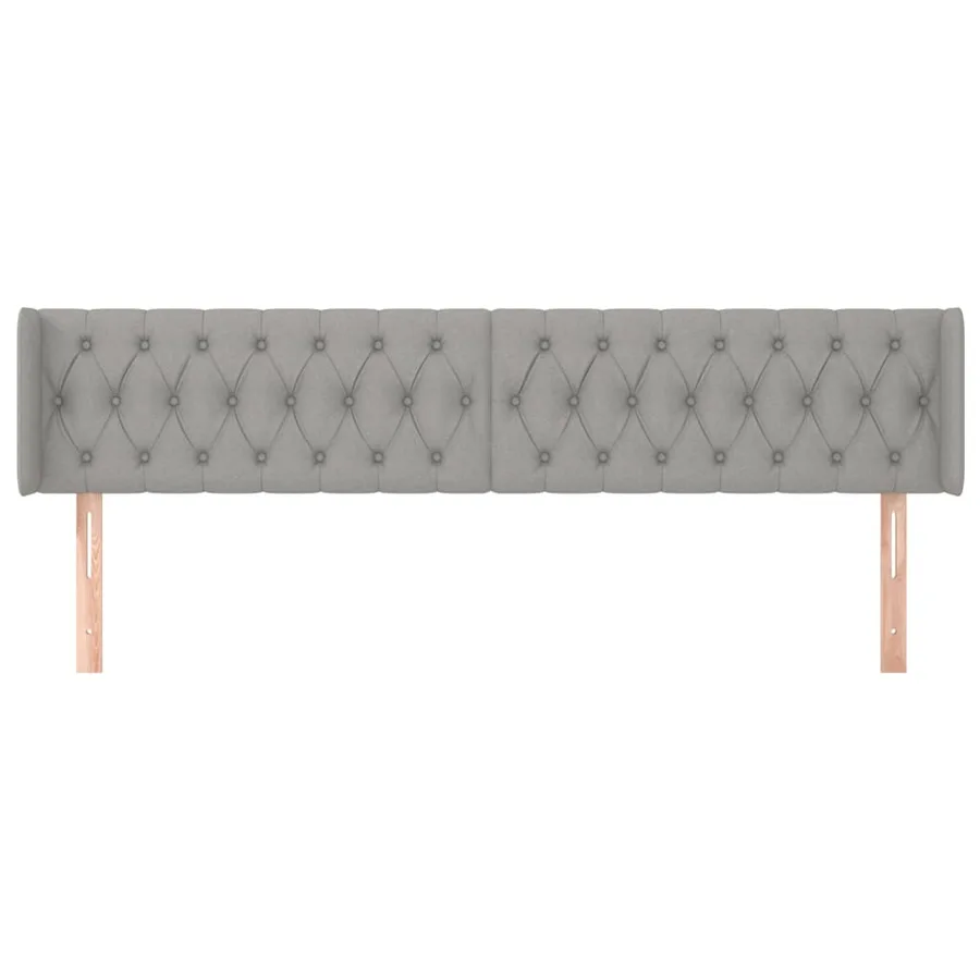 Tête de lit avec oreilles Gris clair 203x16x78/88 cm Tissu - 3