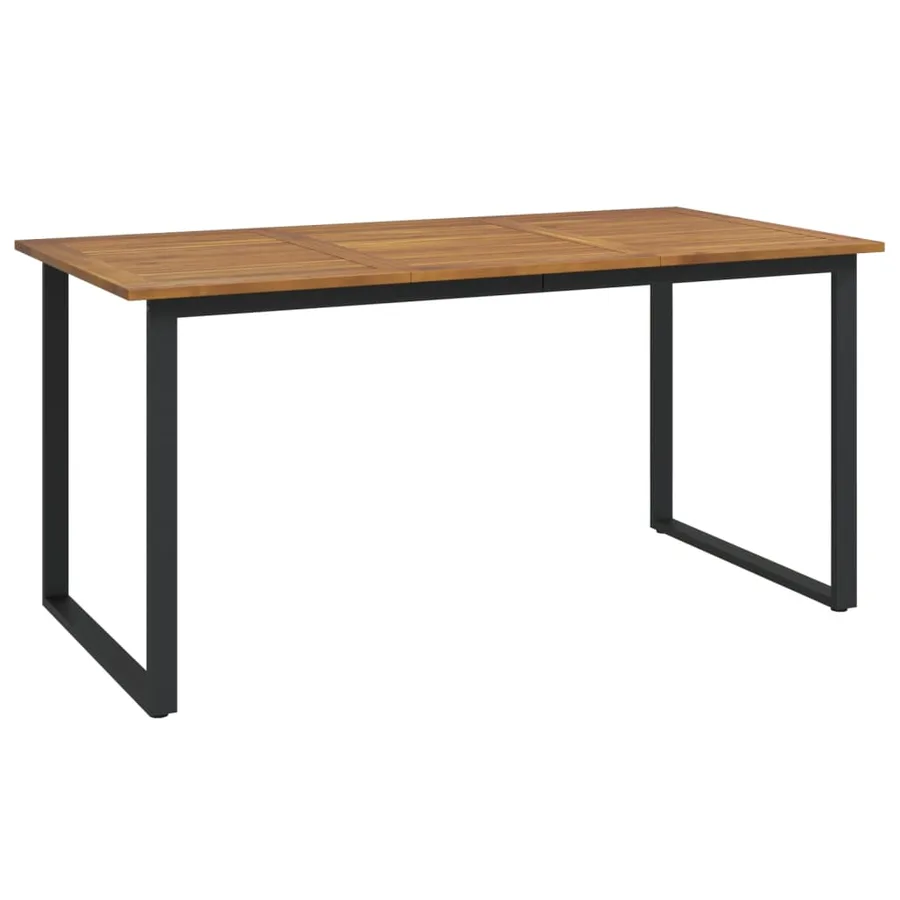 Ensemble à manger de jardin 5 pcs bois d'acacia massif et métal - 5