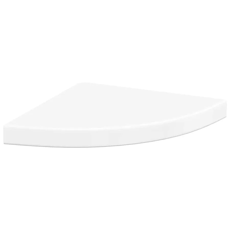 Étagères d'angle flottantes 2pcs blanc brillant 35x35x3,8cm MDF - 5