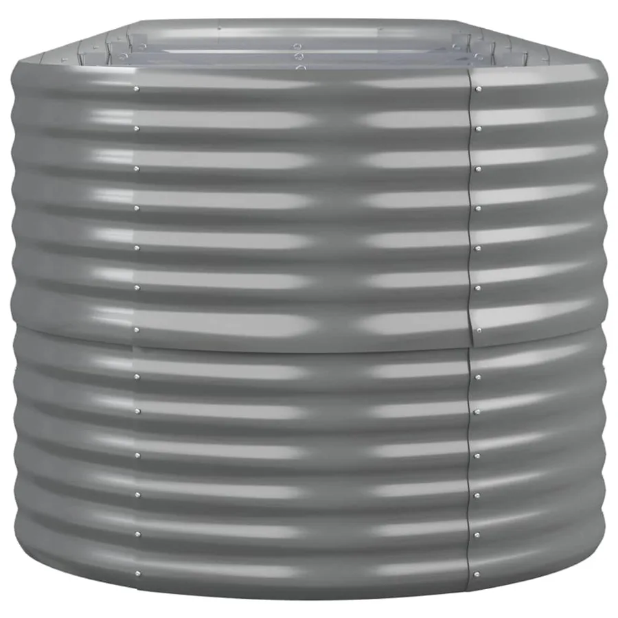 Lit surélevé de jardin Acier galvanisé 368x80x68 cm gris - 4