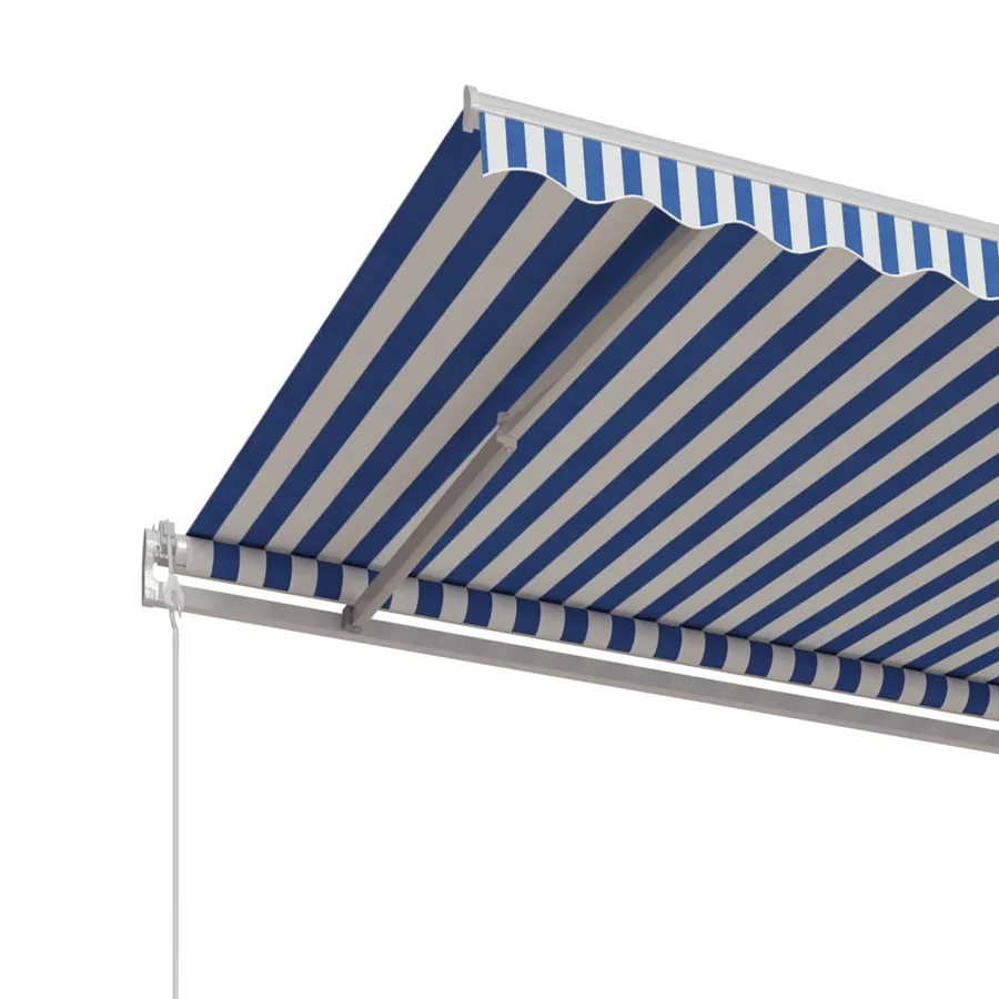 Auvent rétractable automatique 450x350 cm Bleu et blanc - 5