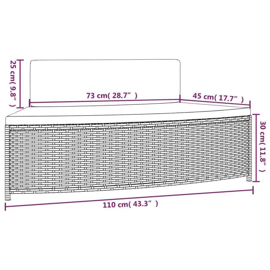 Bancs de spa avec coussins lot de 2 noir résine tressée - 10