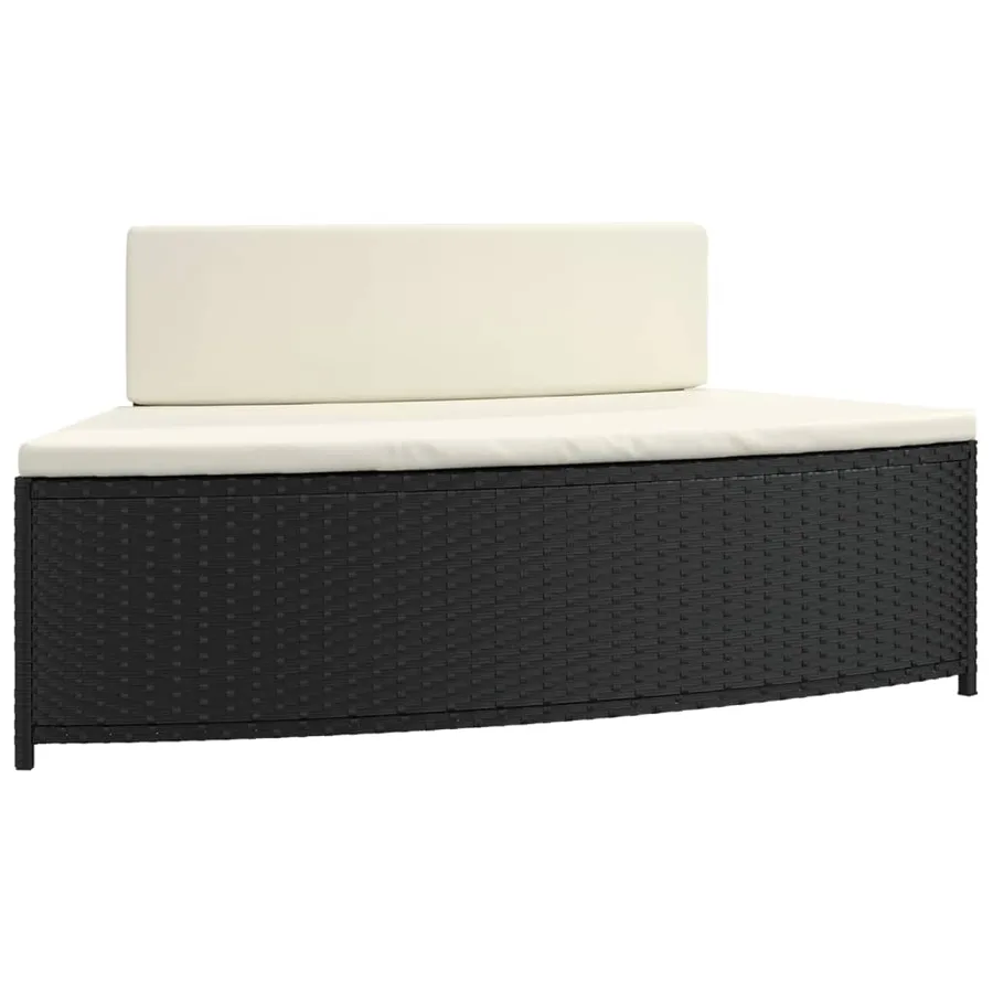 Bancs de spa avec coussins lot de 2 noir résine tressée - 4