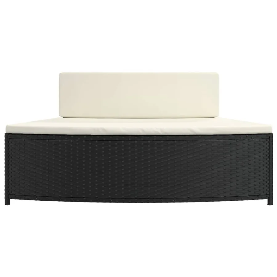 Bancs de spa avec coussins lot de 2 noir résine tressée - 5