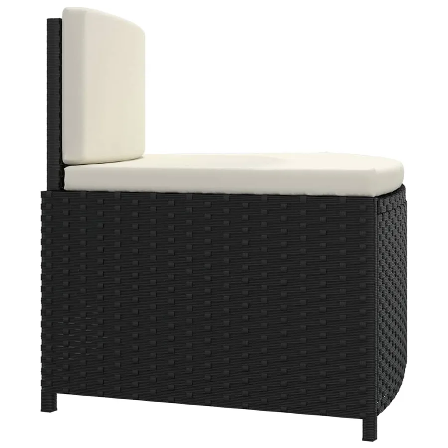 Bancs de spa avec coussins lot de 2 noir résine tressée - 6