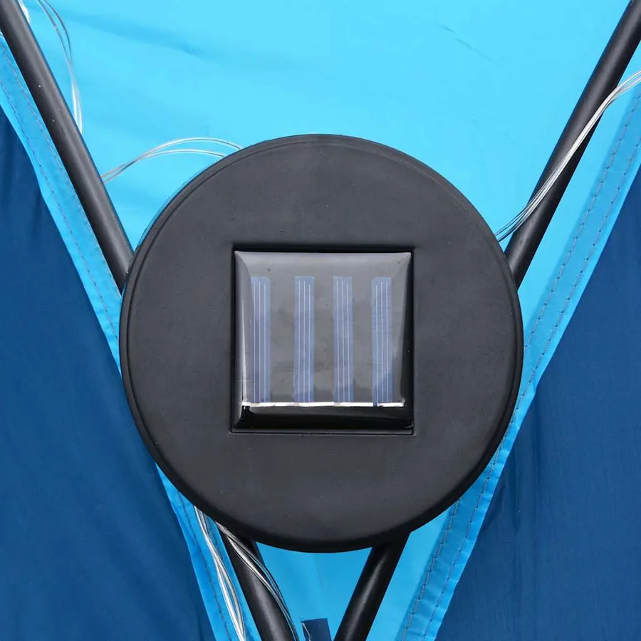 Tente de réception avec LED et 4 parois 3,6x3,6x2,3 m Bleu - 6