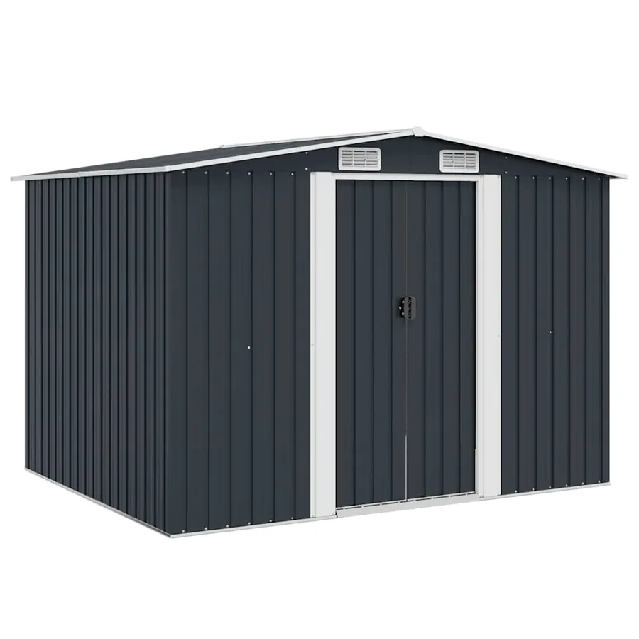 Abri de stockage pour jardin Anthracite Métal 257x205x178 cm