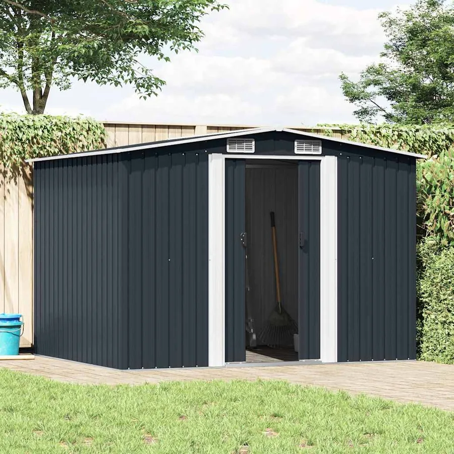 Abri de stockage pour jardin Anthracite Métal 257x205x178 cm - 2