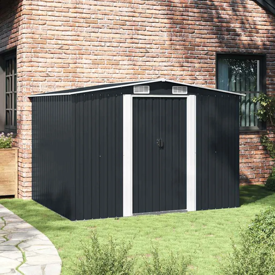 Abri de stockage pour jardin Anthracite Métal 257x205x178 cm - 3