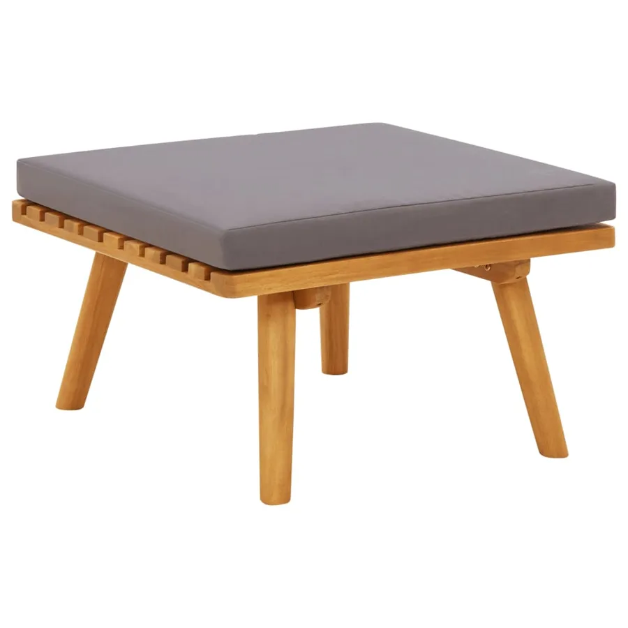 Salon de jardin 6 pcs avec coussins Bois d'acacia solide - 7