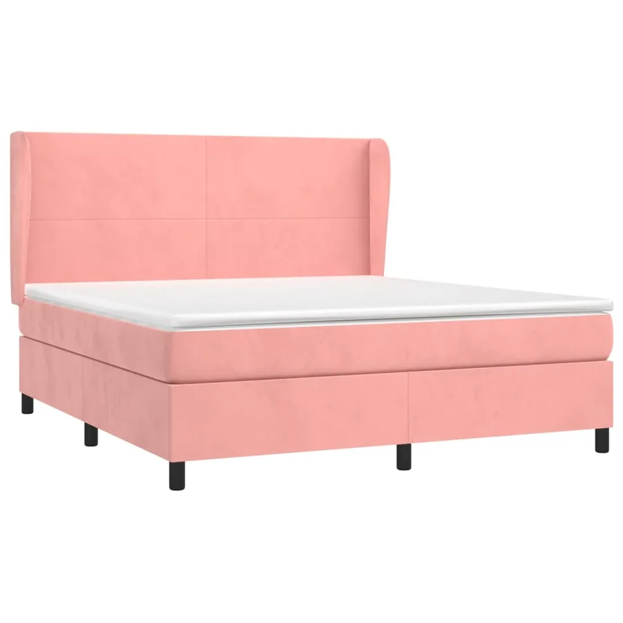 Sommier à lattes de lit avec matelas Rose 180x200 cm Velours - 3