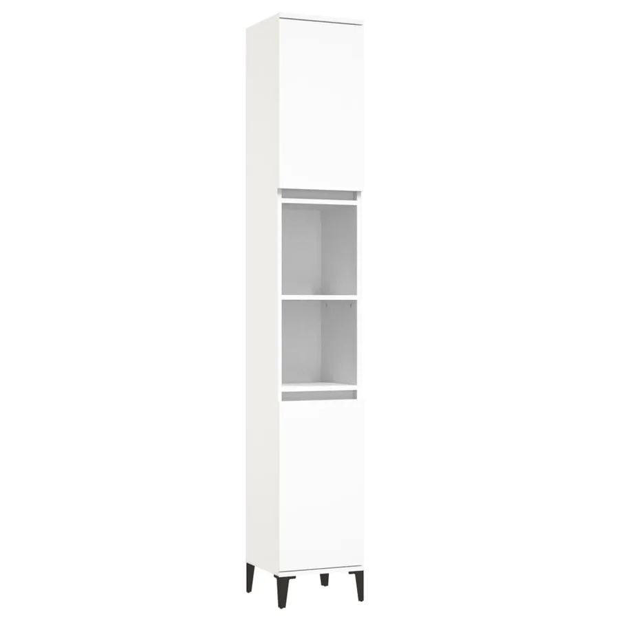 Ensemble d'armoires salle de bain 3 pcs blanc bois d'ingénierie - 6