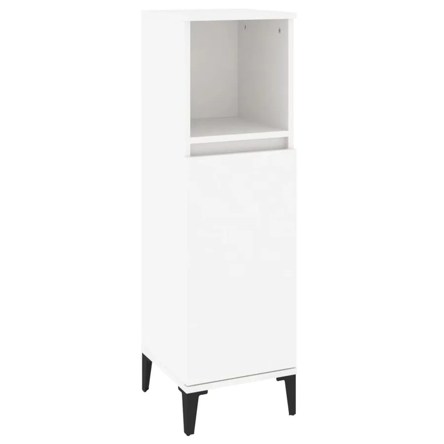 Ensemble d'armoires salle de bain 3 pcs blanc bois d'ingénierie - 7