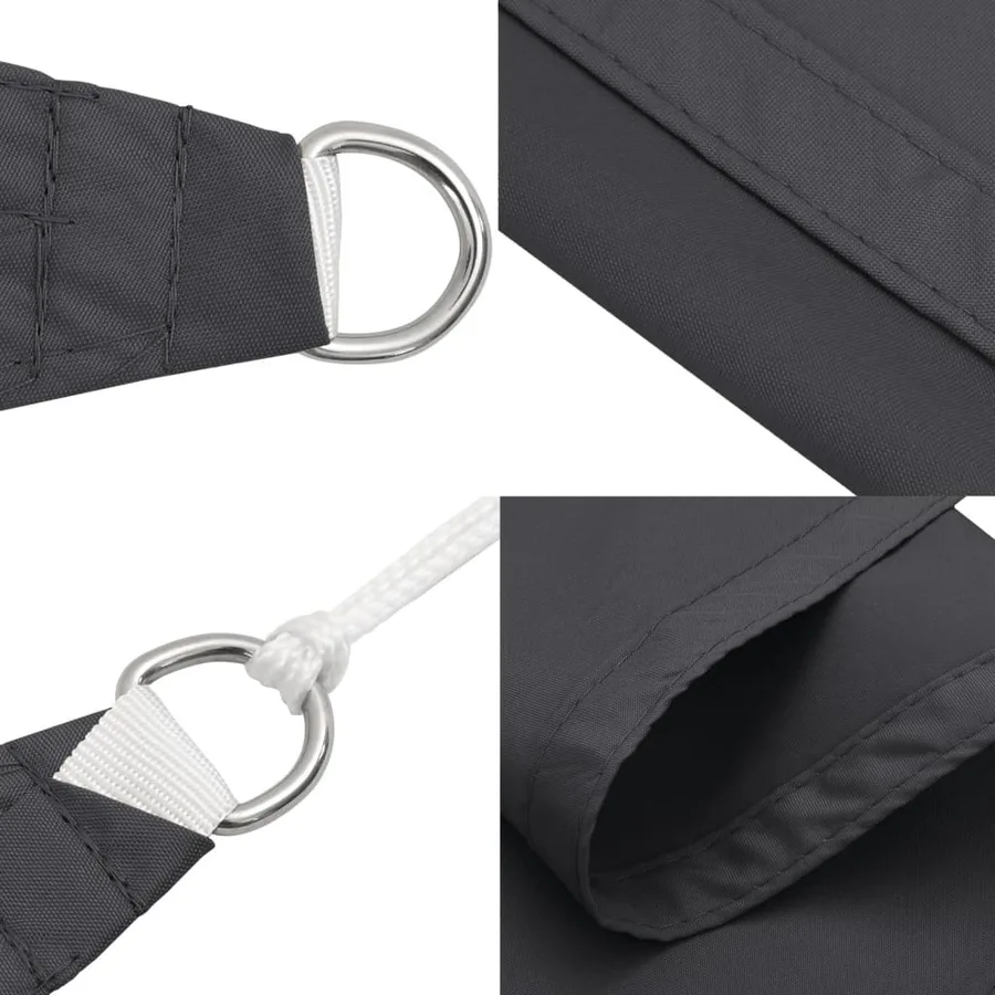 Voile de parasol tissu oxford rectangulaire 4x5 m anthracite - 7
