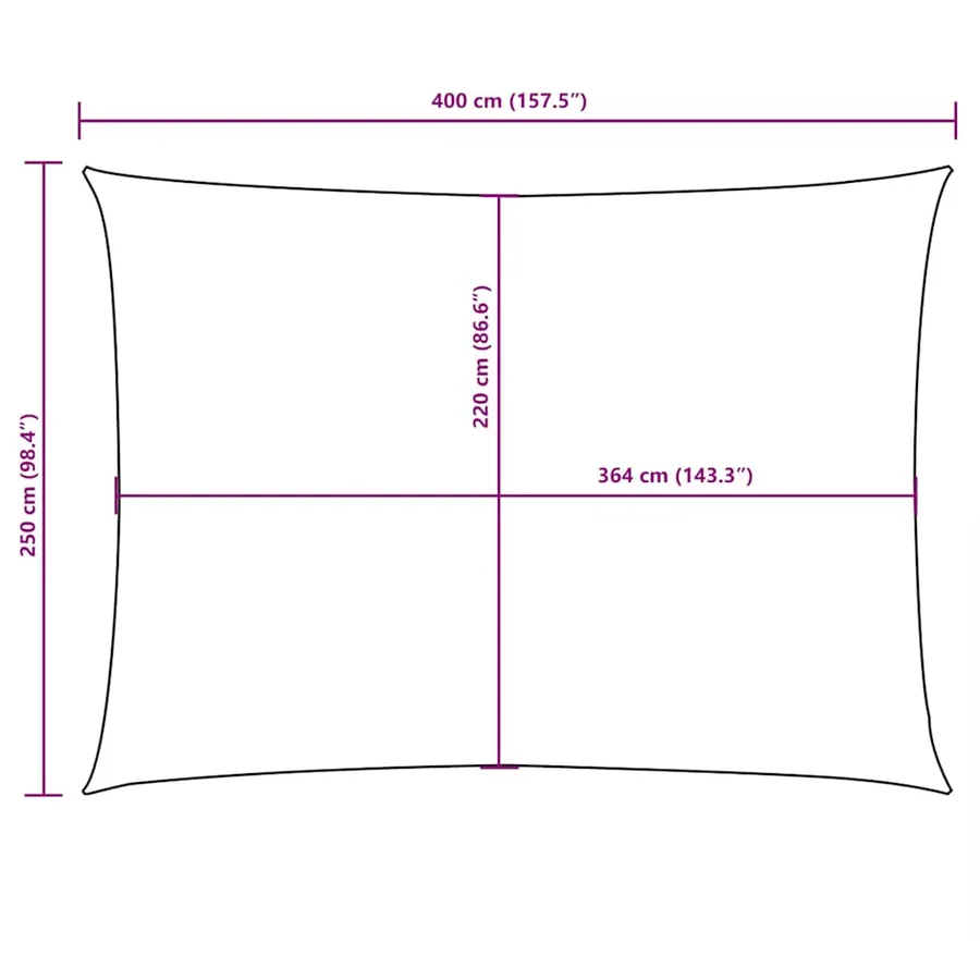 Voile de parasol tissu oxford rectangulaire 2,5x4 m anthracite - 10