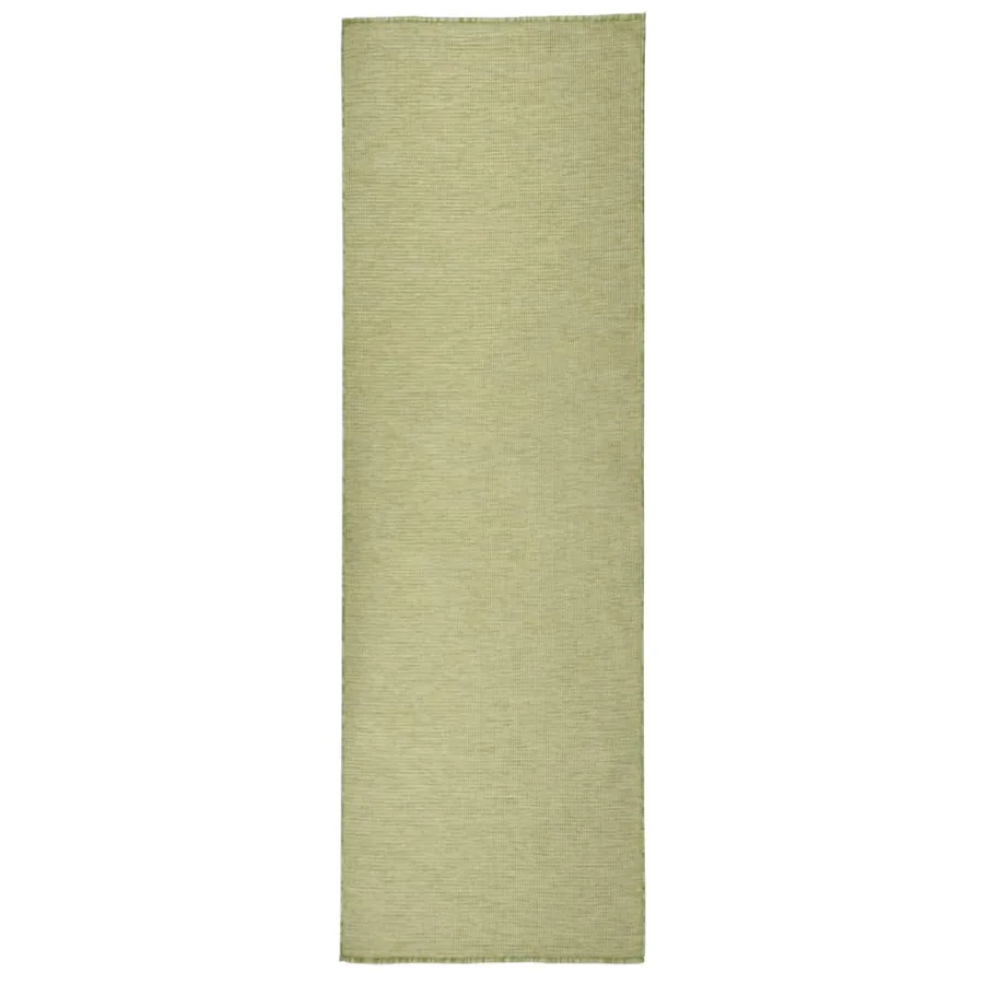 Tapis à tissage plat d'extérieur 80x250 cm Vert