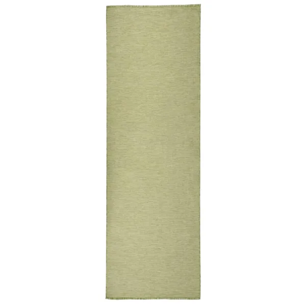 Tapis à tissage plat d'extérieur 80x250 cm Vert