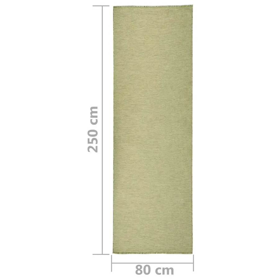 Tapis à tissage plat d'extérieur 80x250 cm Vert - 6