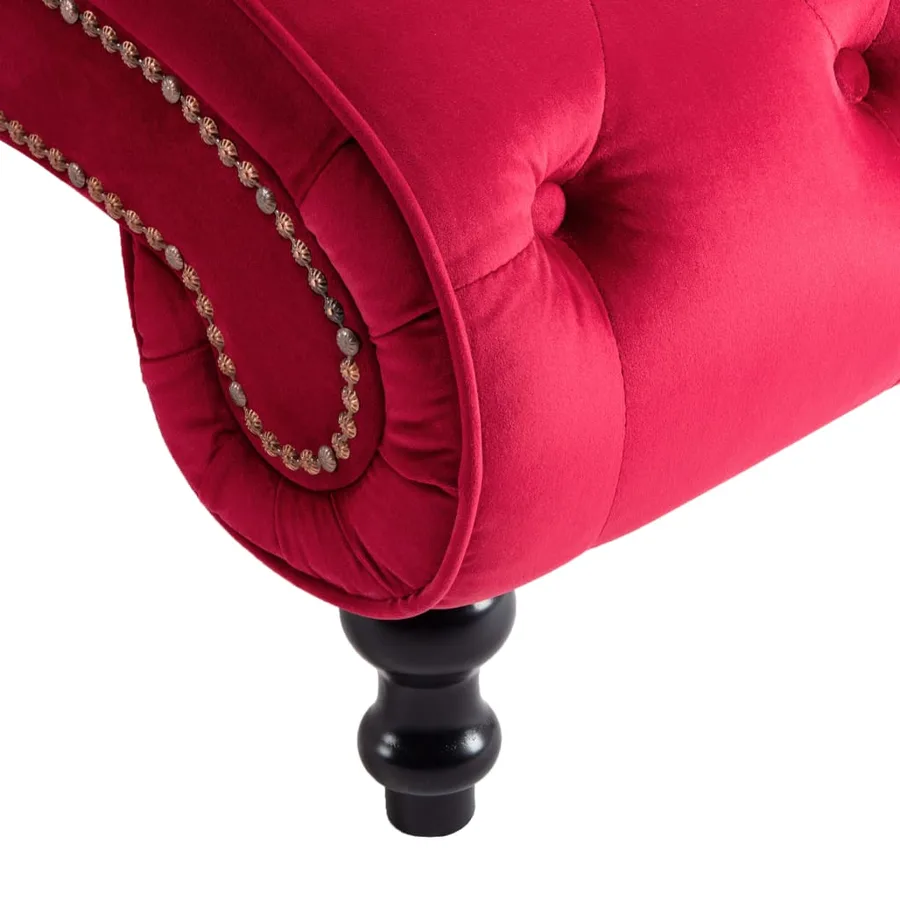 Chaise longue Velours Rouge - 6