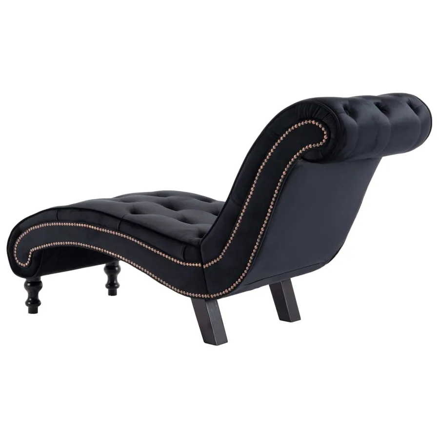 Chaise longue Noir Velours - 5