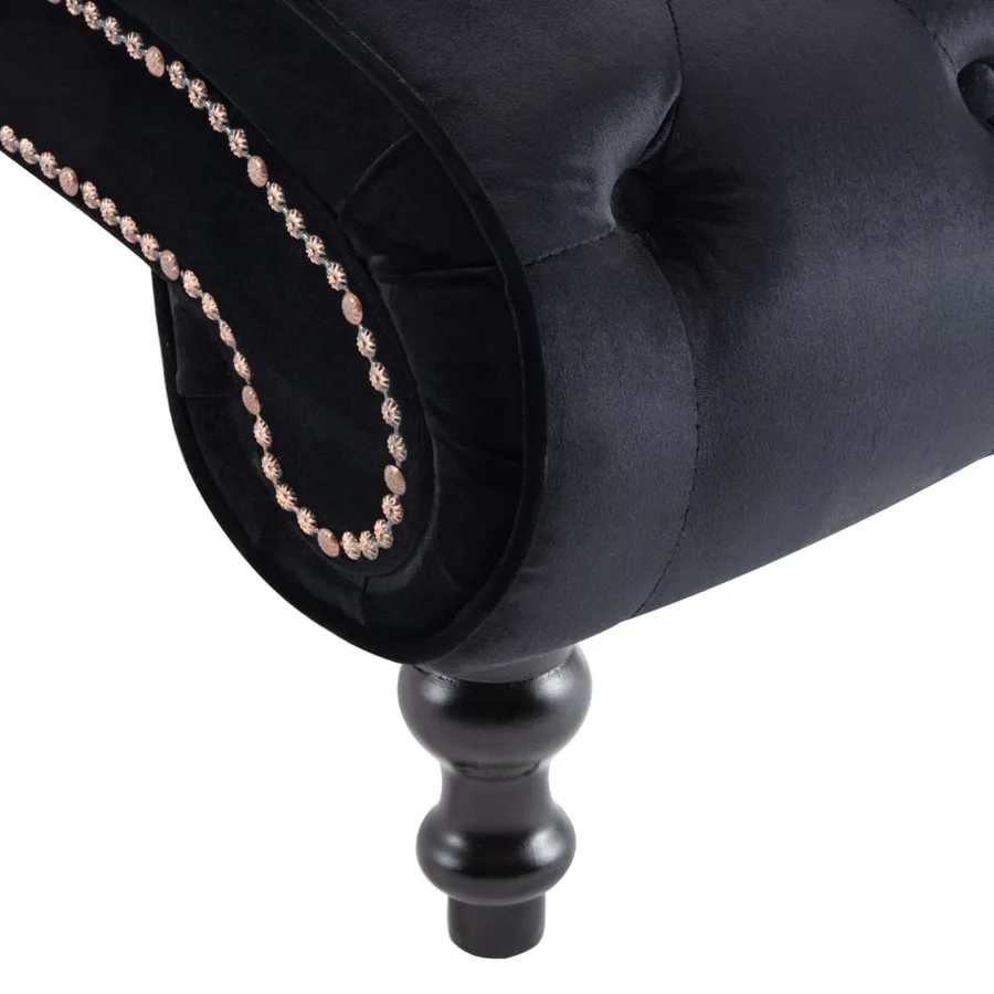 Chaise longue Noir Velours - 6