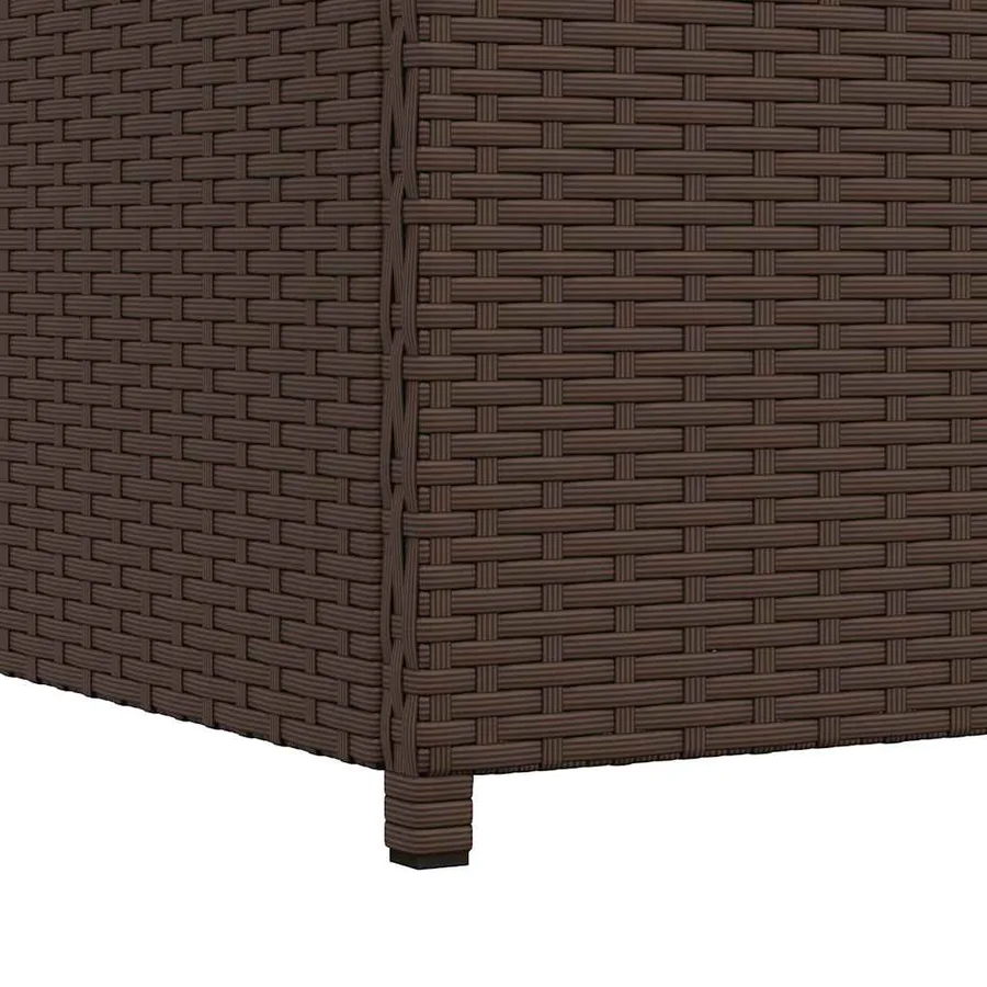 Boîte de rangement de jardin marron 120x50x60 cm résine tressée - 11