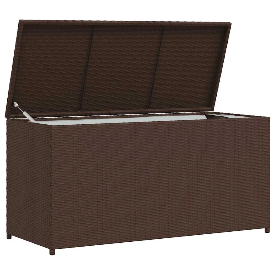 Boîte de rangement de jardin marron 120x50x60 cm résine tressée - 5