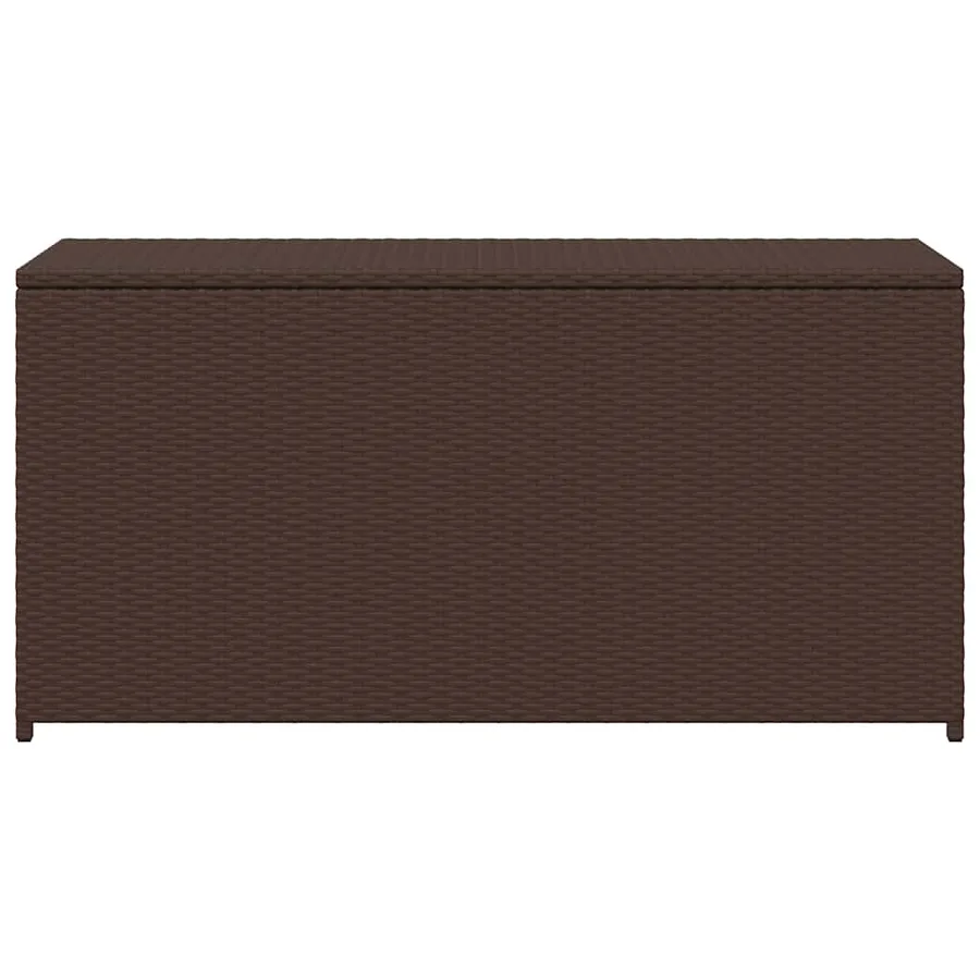 Boîte de rangement de jardin marron 120x50x60 cm résine tressée - 6