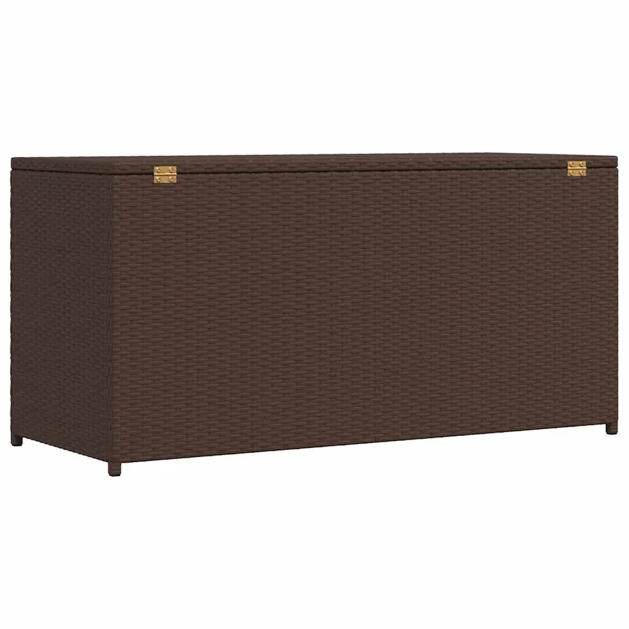 Boîte de rangement de jardin marron 120x50x60 cm résine tressée - 8