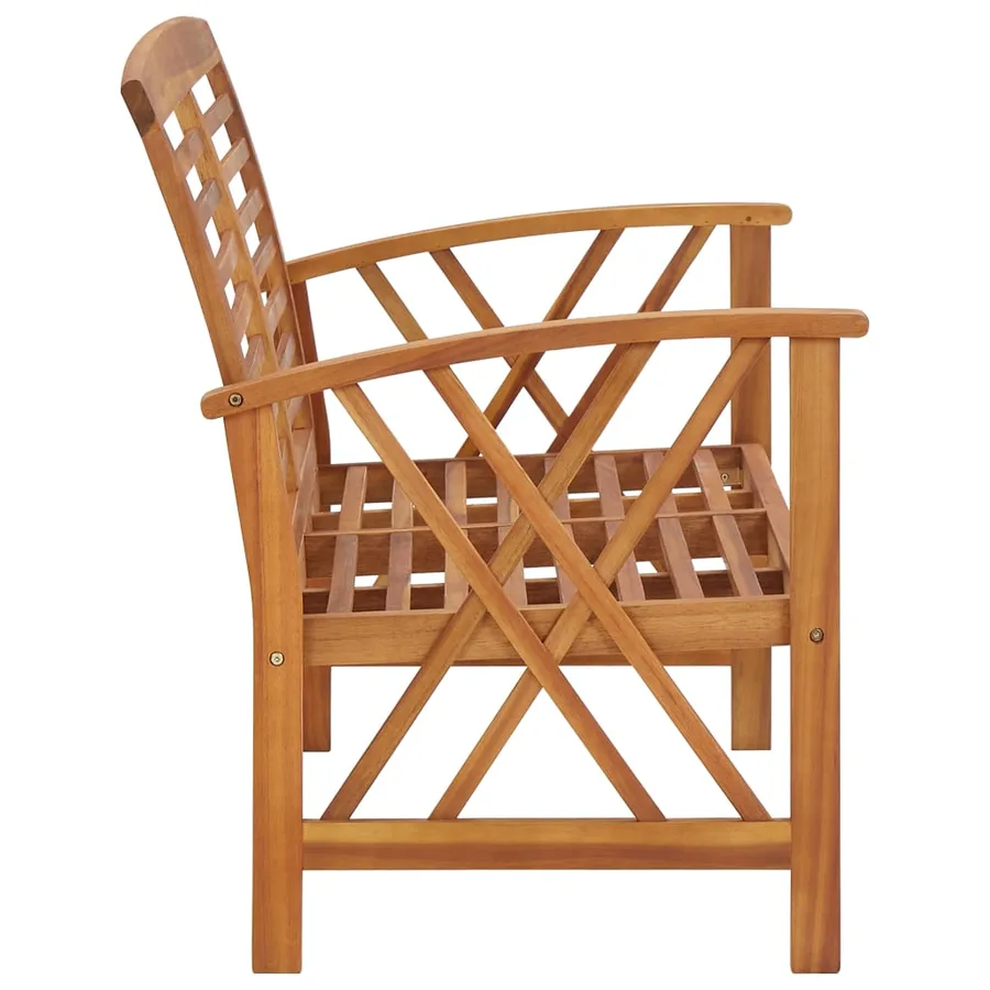 Salon de jardin 3 pcs Bois d'acacia solide - 5