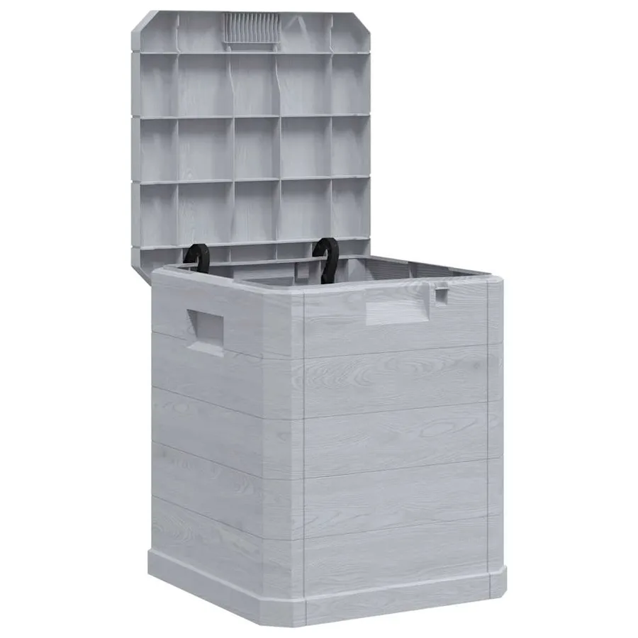 Boîte de rangement de jardin 90 L Gris clair - 2