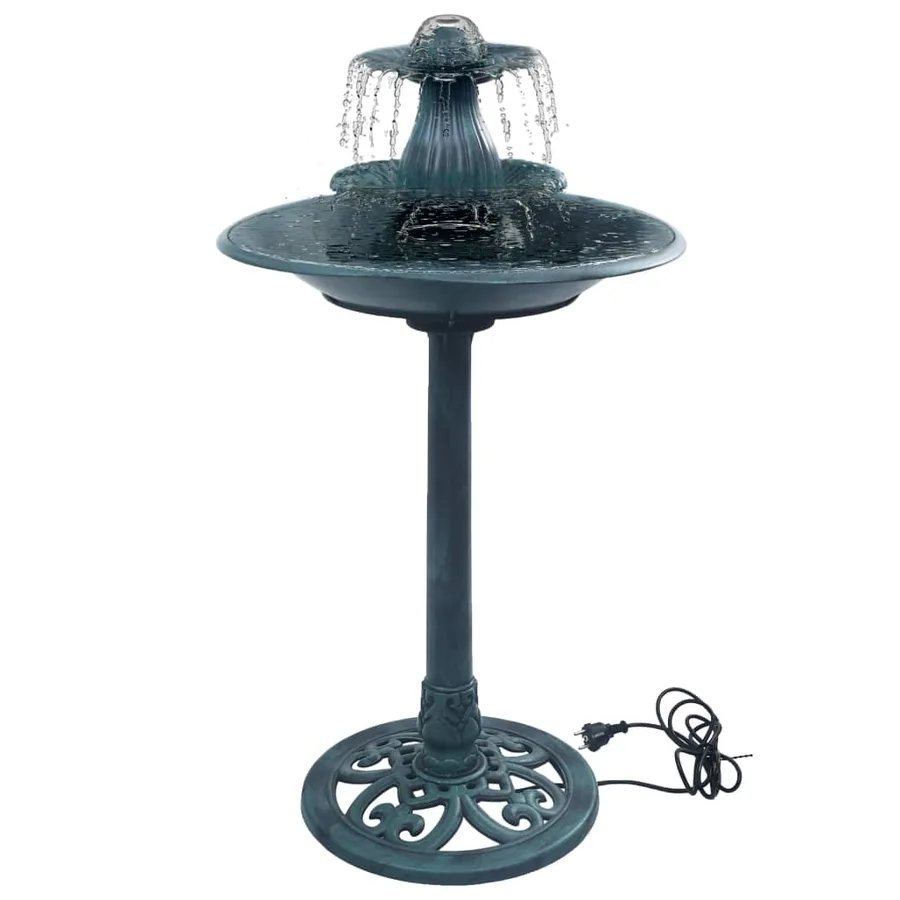 Bain pour oiseaux avec fontaine Vert 50x91 cm Plastique - 7