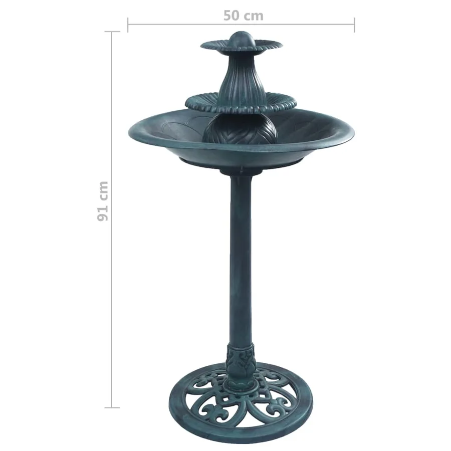Bain pour oiseaux avec fontaine Vert 50x91 cm Plastique - 8