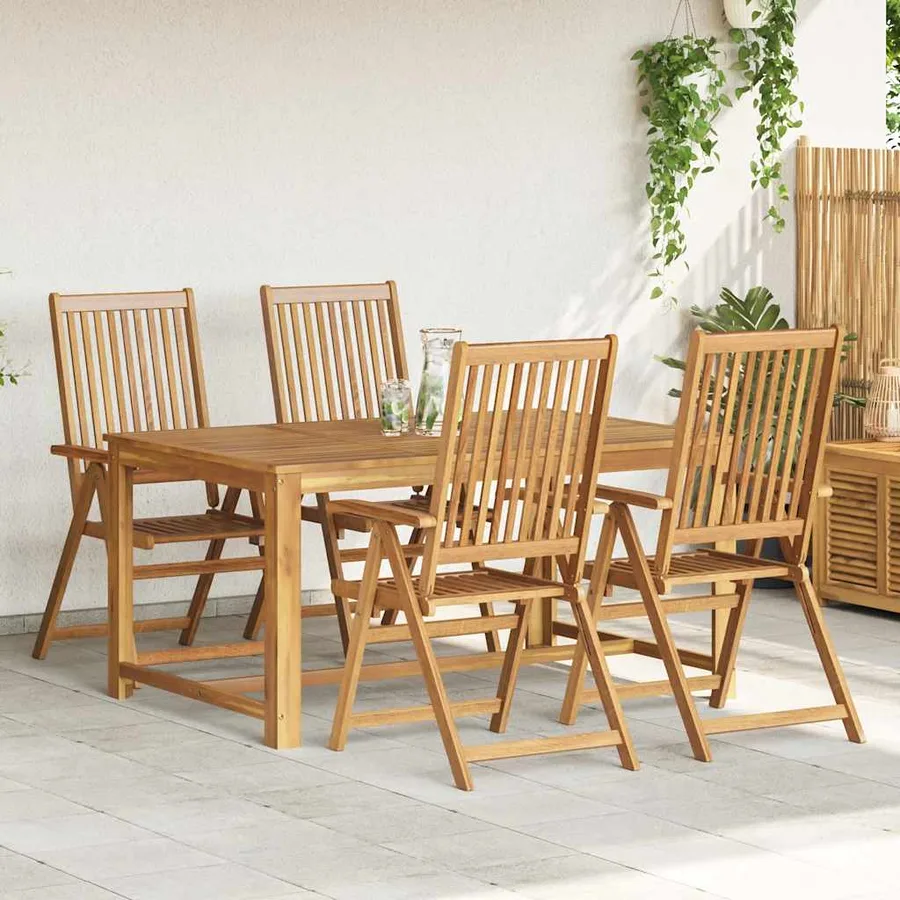 Chaises pliables de jardin lot de 4 Bois d'acacia solide - 2