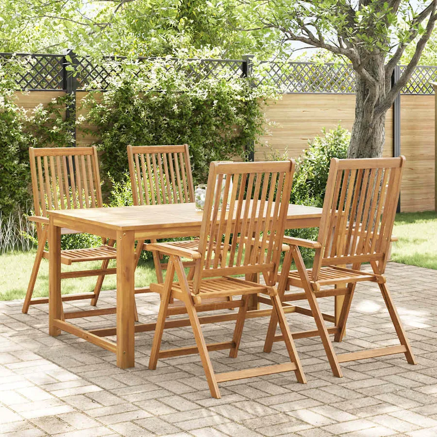 Chaises pliables de jardin lot de 4 Bois d'acacia solide - 3