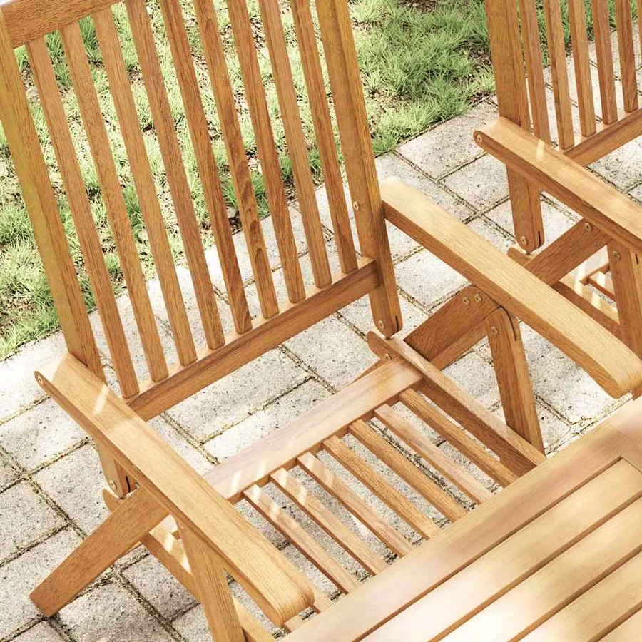 Chaises pliables de jardin lot de 4 Bois d'acacia solide - 4